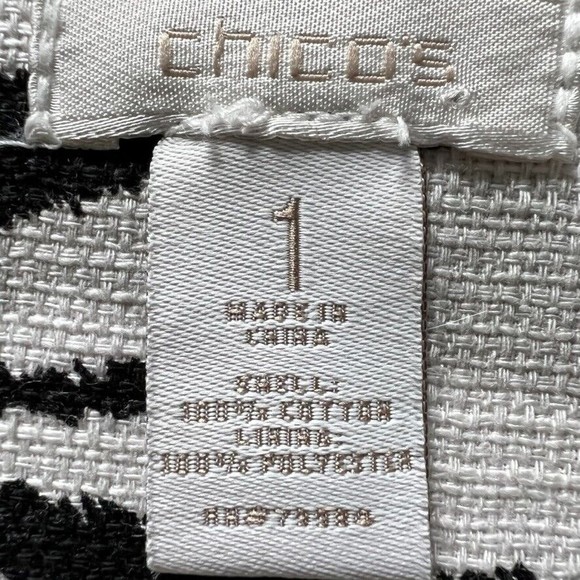 CHICO'S Open Jacket light Suit Blazer W/ Lining Top Jungle Print animal Sz 1 S - Picture 12 of 16